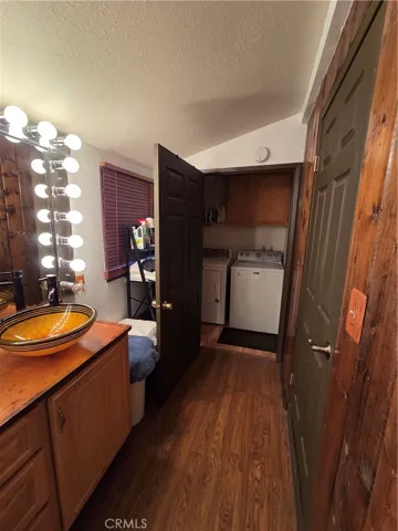 view from second bathroom to the laundry room.