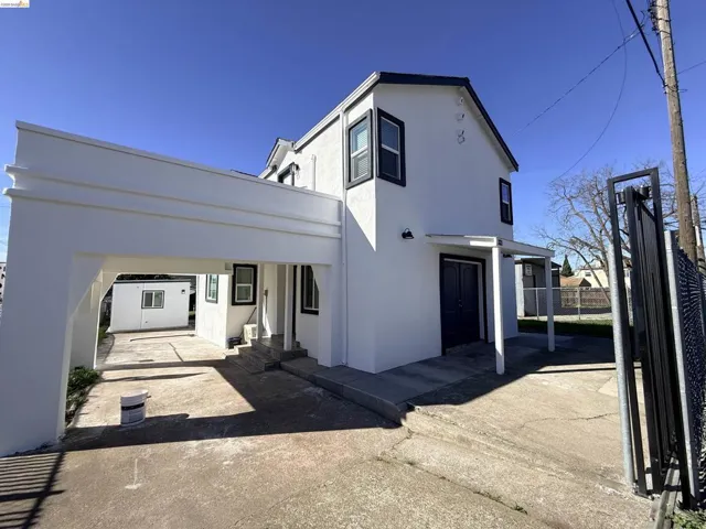 View of front of property with stucco siding