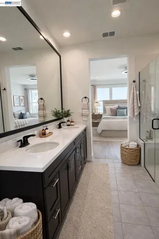 AI Virtually Staged Primary Bathroom