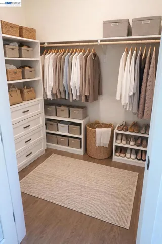 AI Virtually Staged Walk in Closet