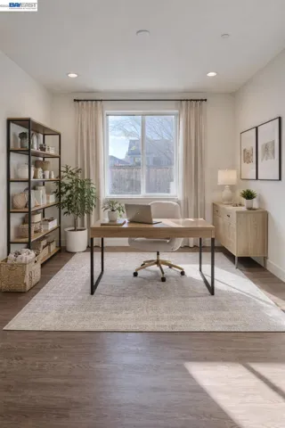 AI Virtually Staged Office Area