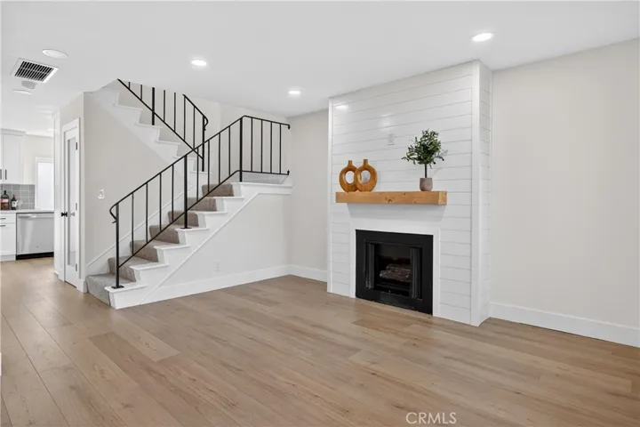 Family room with fireplace