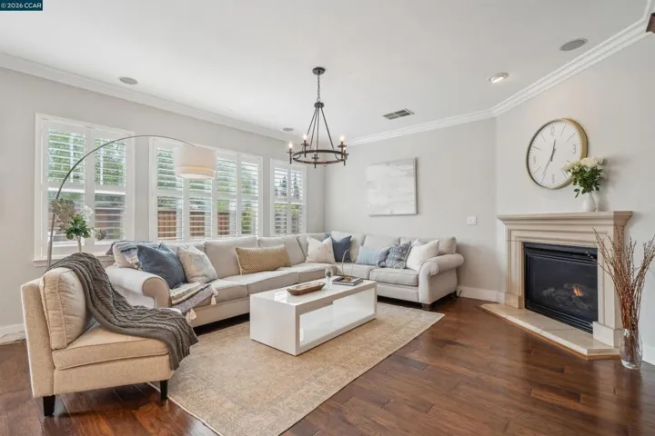 Family room with cozy fireplace