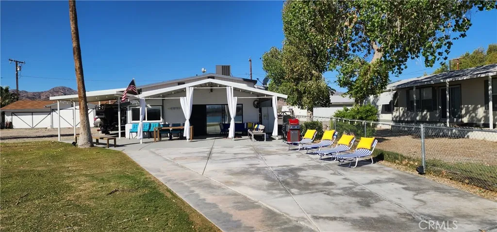 View facing the front of the house and patio