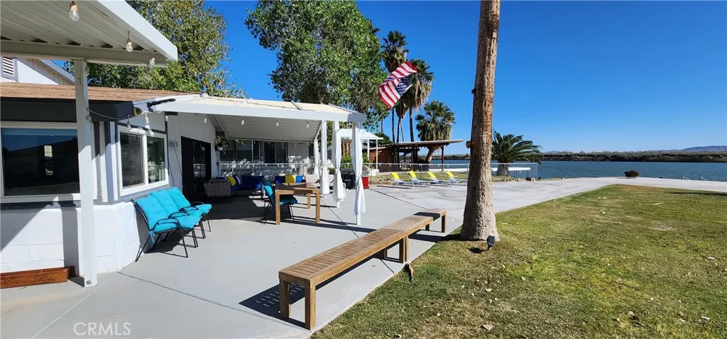 Side view of the house and covered patio