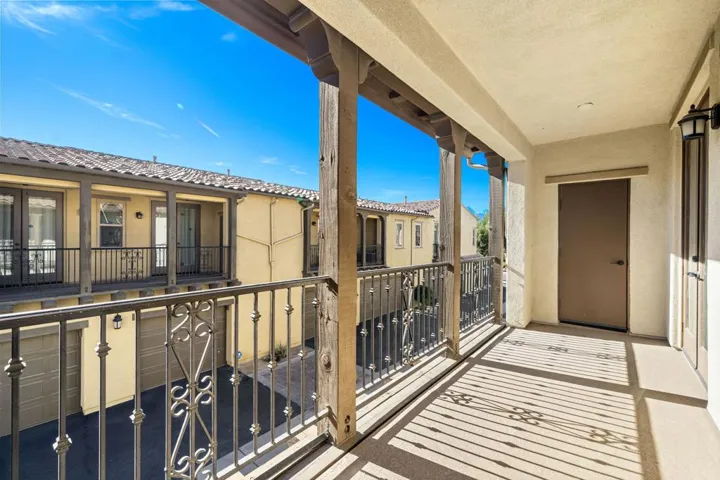 Balcony has a small storage room