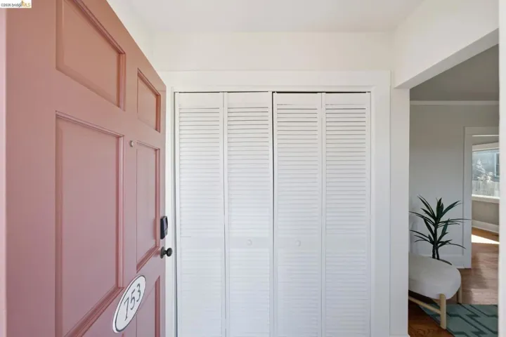 Detailed view of wood finished floors and ornamental molding