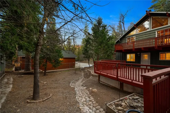 Backyard with seasonal creek