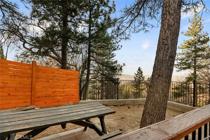 Side yard with picnic area.