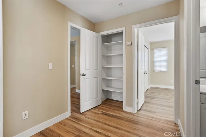Upstairs landing with linen closet