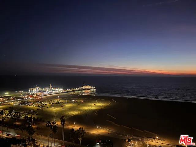 Nighttime view of Santa Monica