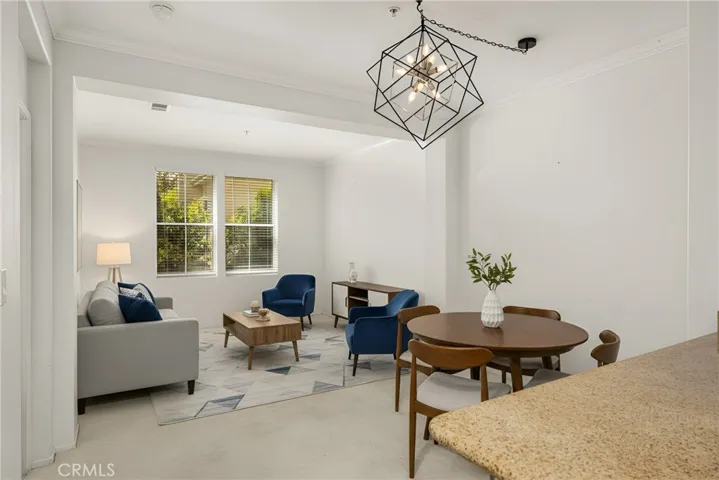Digitally rendered staging of living area