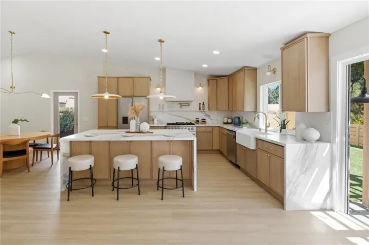 Waterfall kitchen island