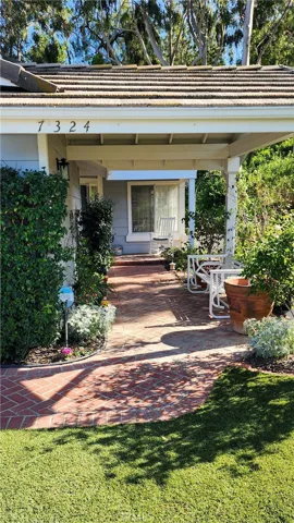 Covered brick entry walkway