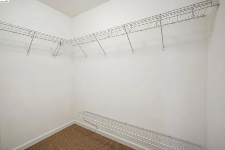 Walk in closet featuring carpet flooring