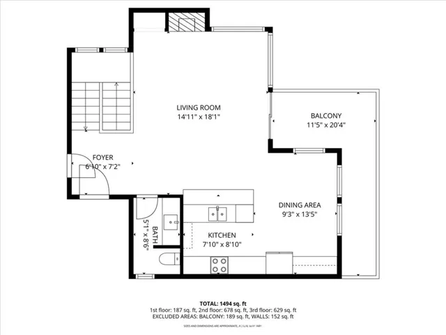 Floorplan of top floor.