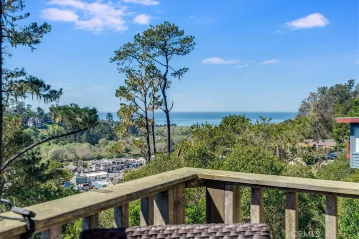View of ocean from corner of deck.
