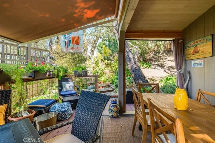 Other side of deck attached to shed.