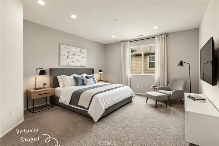 Virtually Staged Master Bedroom