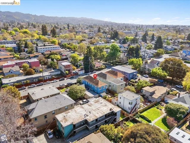 Drone / aerial view of a mountain backdrop