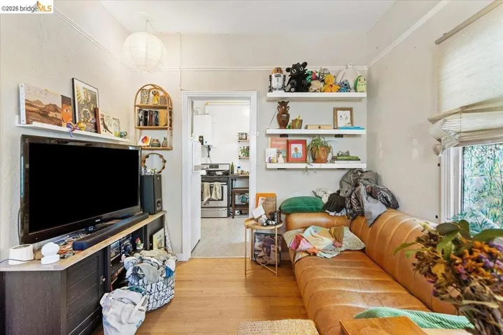 Living area featuring light wood finished floors