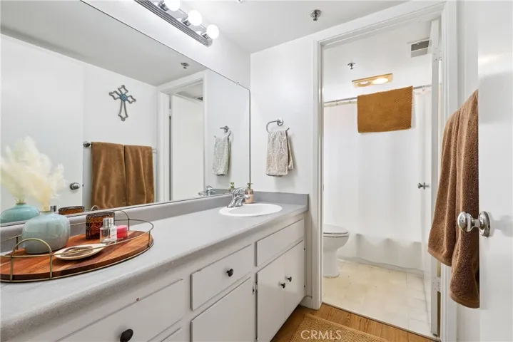 One of two full bathrooms