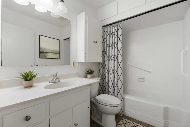 Hallway bathroom #1, virtually staged