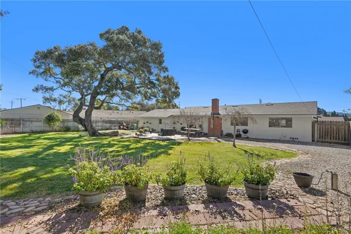 Wonderful Back Yard With Majestic Oak Tree
