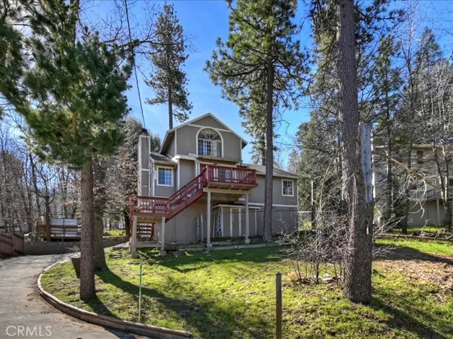Drone shot of front of the house
