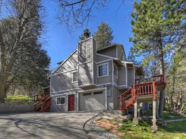 Drone shot of front of the house