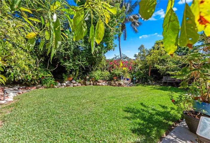 View of Backyard from downstairs slider exit.
