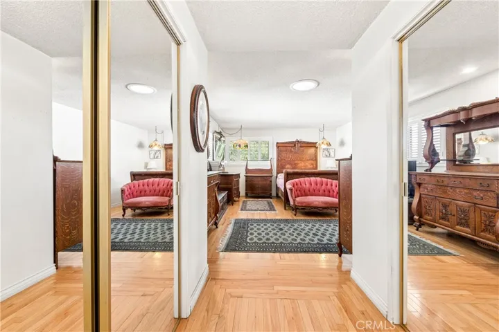 Dual Closets view to Master Bedroom