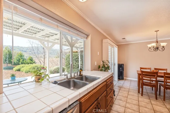 kitchen with back yard view