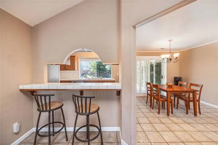 breakfast bar dining area virtually staged