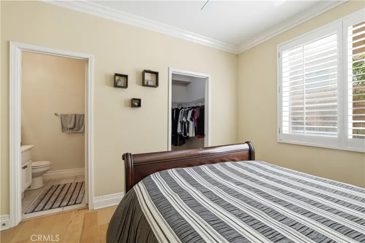Downstairs bedroom with bath and walk in closet
