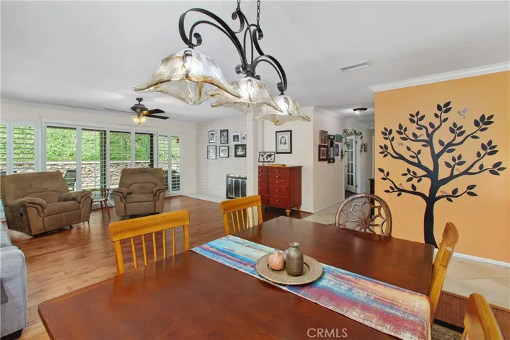View of the living room from the dining room.