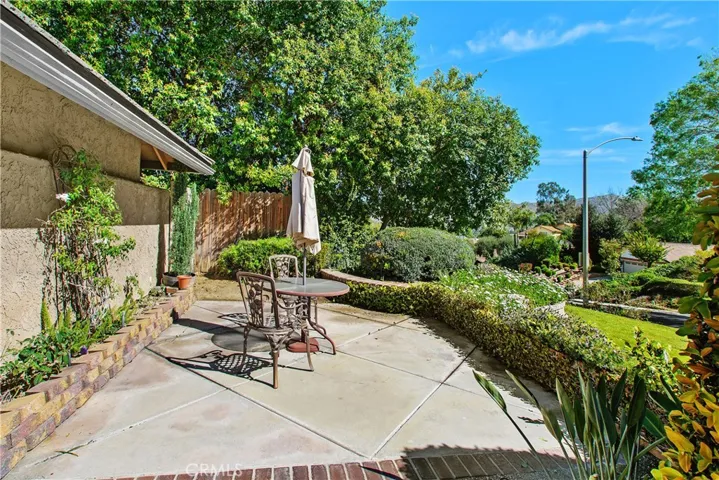 The front patio offers lovely views of the hills.