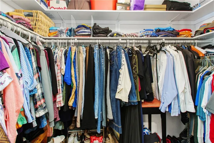 The closet is spacious.