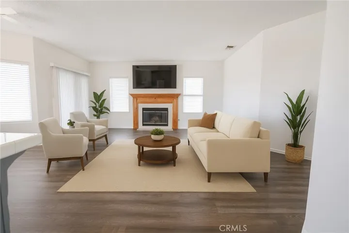 Family Room with fireplace Virtually Staged