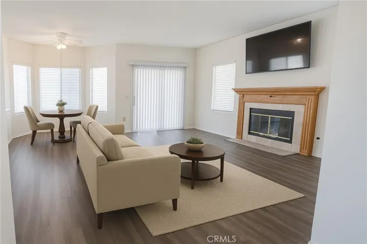 Family Room with fireplace Virtually Staged