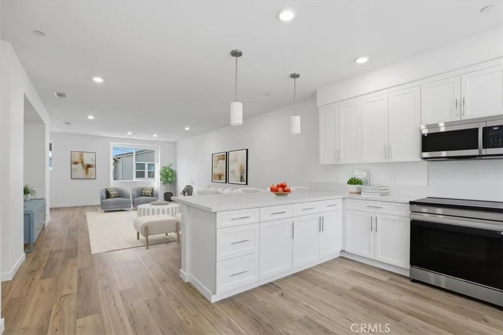 Kitchen overlooking living area
