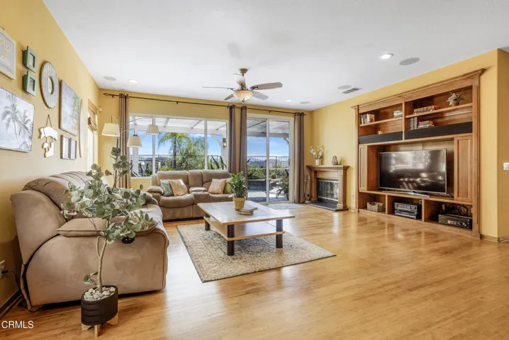 Great Room with slider to patio / pool