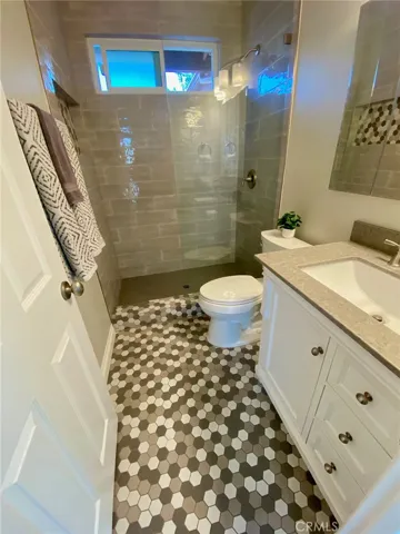 3/4 bath upstairs with large shower.
