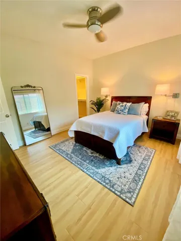 Primary bedroom with large walk in closet.