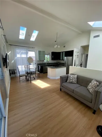 view from living room to kitchen.