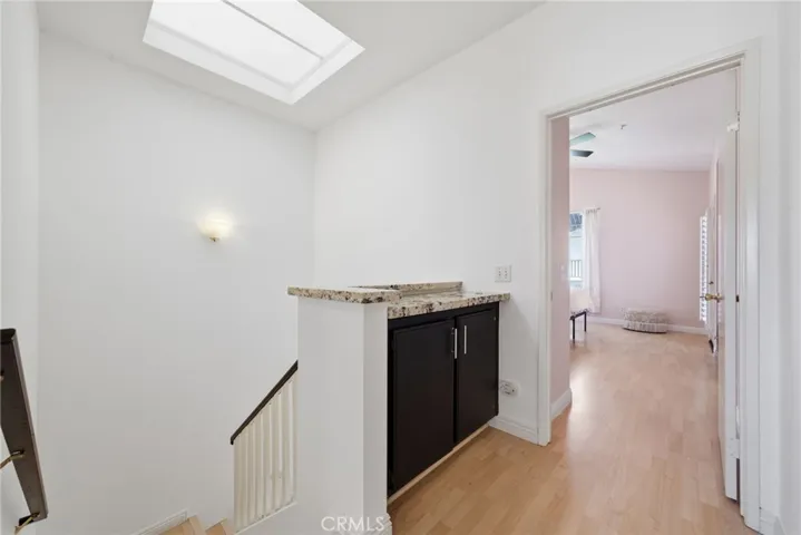 So much light in the hallway upstairs.