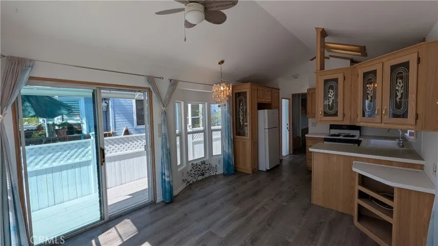 Dining area, slider to deck.