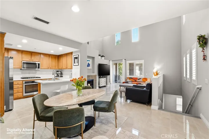 Seamless flow from dining space to the expansive great room