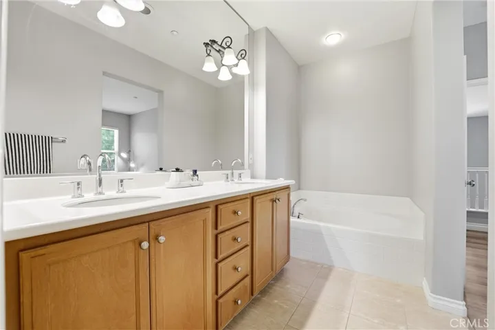 Primary bathroom with soaking bathtub