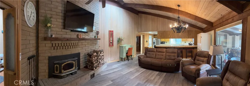 Wide angle shot of first living room